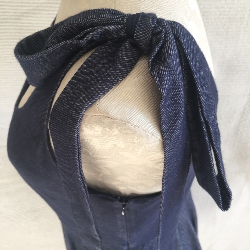 Anthro NWOT Bow Tie Dress Bouncy Fit & Flare - Picture 2 of 8